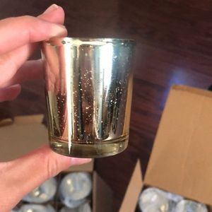 21 metallic gold votive candle holders
